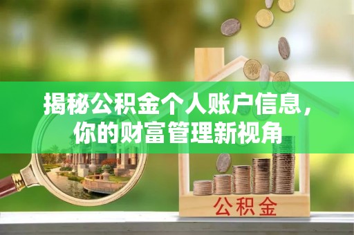 溧阳揭秘公积金个人账户信息，你的财富管理新视角